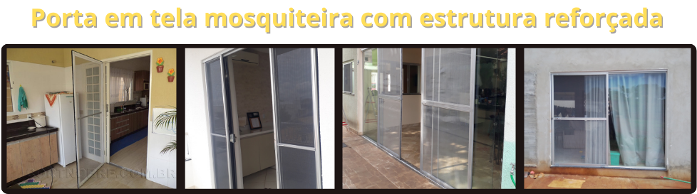 porta em tela mosquiteira com estrutura reforçada